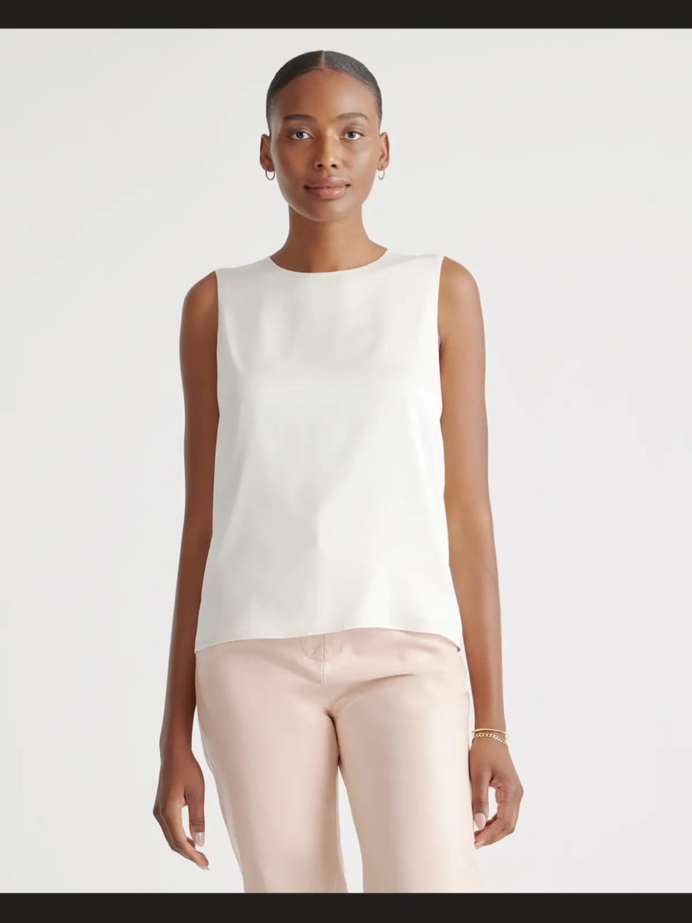 Quince Stretch Silk Shell Tank